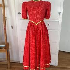 Vintage 1970s 70s, Handmade Dress, Red Cotton, Floral Print, Maxi Dress, Tie Back, Prairie, Pasture, Short Sleeve, Puff Sleeve, Hippie Boho - Etsy