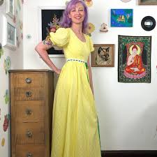 Vintage Prairie Dress, 1970s Daisy Chain Maxi Dress With Puff Sleeves, Sz XS - Etsy