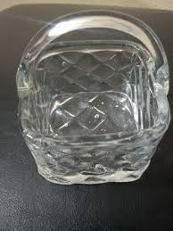 Vintage Small Glass Square Basket | eBay