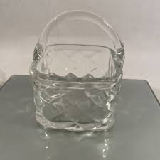 VINTAGE Clear Glass Basket Weave Design | eBay