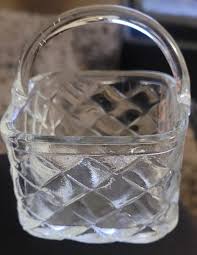 VINTAGE Clear Glass Basket Planter ~ Pattern Glass ~ Free ...