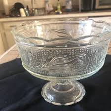 Antique Glass E.O. Brody Co Pedestal Bowl - Etsy