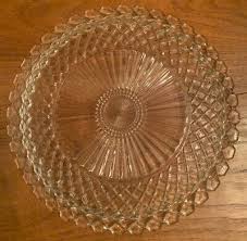 Vintage Anchor Hocking Waterford Waffle Clear Pressed Glass Round 14" Platter | eBay