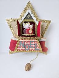 Купить vintage wooden chenille santa clear glass bell ornament german look (135378417166), США