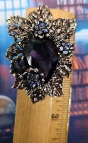 PURPLE FLOWER Cluster BROOCH Pin Pendant Pink AB Pear ...