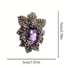 vintage court lace brooch elegant purple glass - Temu Oman
