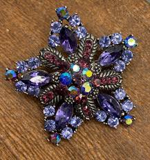 Purple burgundy rhinestone star brooch | eBay