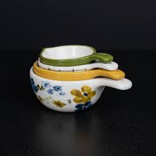 Spring Hand-Painted Stoneware Measuring Cups – BHFhome