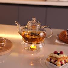 CnGlass Glass Teapot with Strainer 1000 ml, Clear Teapot Stove Safe with 13.5 cm Diameter Glass Tea Cosy : Amazon.sg: Home