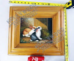 Bunny Rabbit pet painting country original oil small animal framed dutch signed | eBay