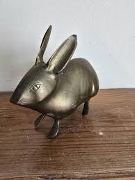 Vintage Brass Rabbit Sculpture - Etsy