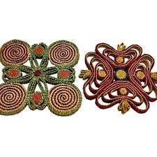 Vintage MCM Wicker Rattan Trivets Set of 2 Greens Golds Reds ...