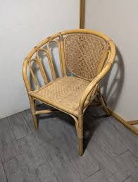 Vintage Bamboo Wicker Rattan Chair Mid Century Modern Boho ...