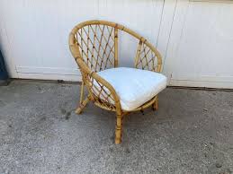 Vintage Rattan Corbeille Armchair, 1970 for sale at Pamono