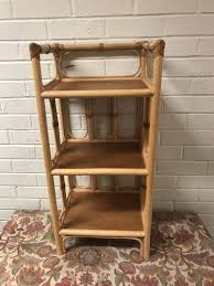 VINTAGE BAMBOO SHELVING UNIT 28 X 13 X 11” THREE ...