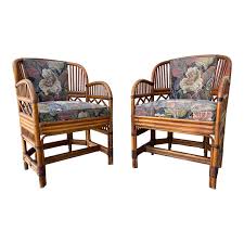 Pair of Brighton Pavillion Style Chinoiserie Rattan ...