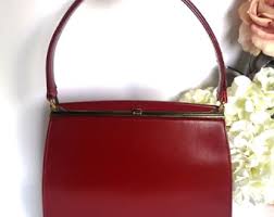 MCM Red Leather Handbag: Riviera Top Handle Purse, Made ...