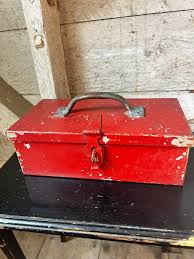 Tool Box Heavy Metal Red Distressed Tool Box Storage Industrial Iron Box - Etsy Ireland