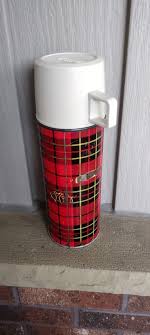 Vintage 1970's THERMOS Metal No. 2395 Red plaid Glass Vacuum ...