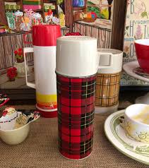 Thermos Aladdin Thermos Bottle Red Plaid Thermos for Camping ...