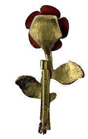 ROSE FLOWER MADE OF PEWTER HAS A SAFETY PIN MAKES A GREAT ...