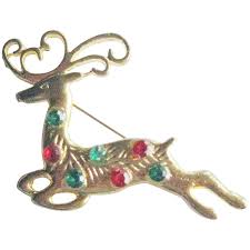 Reindeer Pin - Leaping Reindeer - Christmas Pin - Gift for ...
