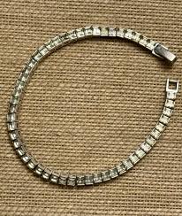 Silver Rhinestone Link Bracelet! Vintage Rhinestone Box Link Bracelet - Etsy
