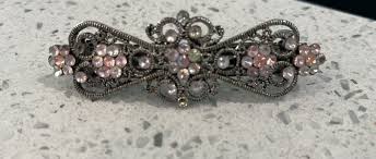 Vintage Sparkling silver Avant Garde Floral Hair Clip ...