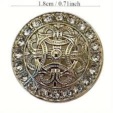 5pcs fashion diamond metal button small fragrance thick ...