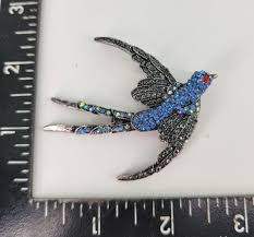 Buy Vintage Bird of Paradise Brooch Pin Blue Black Bird Brooch Aurora Borealis Vintage Rhinestone Brooch Bird Lover Gift for Mom Sparkly Gift Online in India - Etsy
