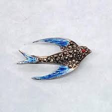 Enamel Marcasite Brooch - Etsy