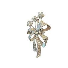 Nicole Miller Rhinestone Bow Napkin Rings Set of 6 Silver Holiday Glam New | eBay