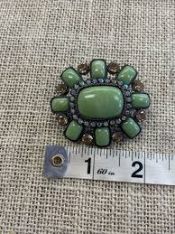 Joan Rivers Green Amber Tone AB Stone Brooch Pin | eBay