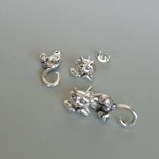 Sterling Silver Cat Ear Jacket | Double Side Cat Ear Cuff ...