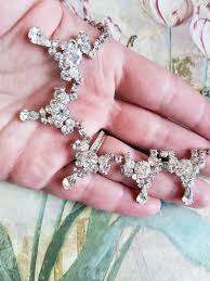 Vintage Silver Tone Clear Rhinestones Necklace 1950s Bride ...