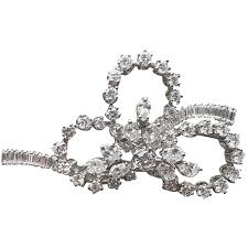 18k White Gold Diamond Spray Pin. For Sale at Ruby Lane