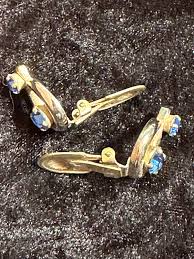 Barclay 1960's Blue Stoned Clip Earrings (J100) - Etsy