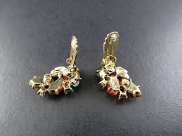 VINTAGE CLIP ON EARRINGS MULTICOLOR THERMOSET ER10 | eBay