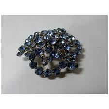 Juliana Light Steel Blue Crystal Pin with Puddling Back. For ...