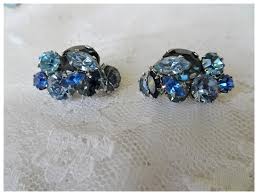SPARKLING Austrian Crystal Earrings, Shades of Blue, Quality ...