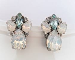 White Opal Earrings Opal Bridal Jewelry Rose Gold Earrings for Wedding Crystal Drop Earrings Swarovski Crystal Jewelry Silver Rose Gold - Etsy