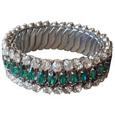 Similar Items to Emerald Green Clear Rhinestones Expansion ...