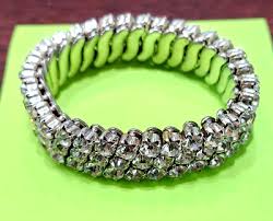 Vtg. Rhinestones Expansion Bracelet - USA Made - 3 Rows of ...