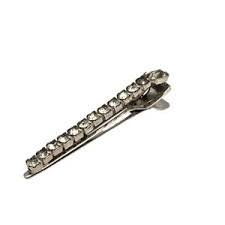 Vintage Huge Silvery Metal Hair Clip, Open Design With Clear Rhinestones, 4.25 Inches - Etsy