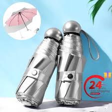 Compact & Stylish: Titanium Silver Mini Folding Umbrella For ...