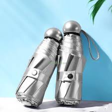 Titanium Silver 8 Ribs Pocket Mini Umbrella: Anti-UV Sun ...