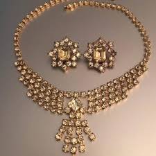 Vintage Diamante Necklace - Etsy