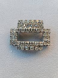 Vintage Crystal Pin Brooch Rhinestone rectangular Abstract ...