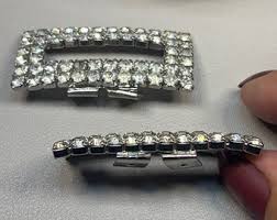 Vintage Rectangular Clear Glass Rhinestone Shoe Clips - Etsy