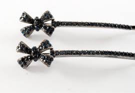 Vintage Hair Pins Bobby Pin Bow Gun Metal Blue/black ...